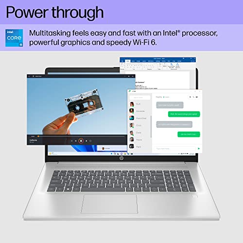 Image of HP 17 inch Laptop, HD+ Display, 12th Generation Intel Core i5-1235U, 8 GB RAM, 512 GB SSD, Intel Iris Xe Graphics, Windows 11 Home, 17-cn2099nr (2023)