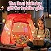 Pop Up Princess Tent with Colorful Star Lights for 1 2 3 Year Old Birthday Gift, 12-18 Months Baby Girl Toys, Foldable Ball Pit with Carrying Bag, Indoor&Outdoor Play Tent for Kids