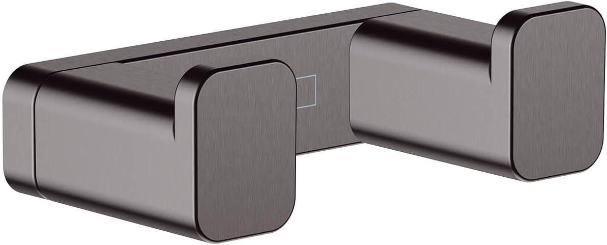 AddStoris Towel hook double, brushed black chrome, 41755340