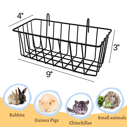 TiereCare Alimentador de feno de coelho – 2 peças de suporte de feno de metal durável para porquinho