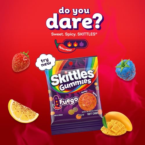 SKITTLES Gummies Fuego Sweet and Spicy Gummy Candy Bag 5.8 Oz Bulk 12 Pack - image 3