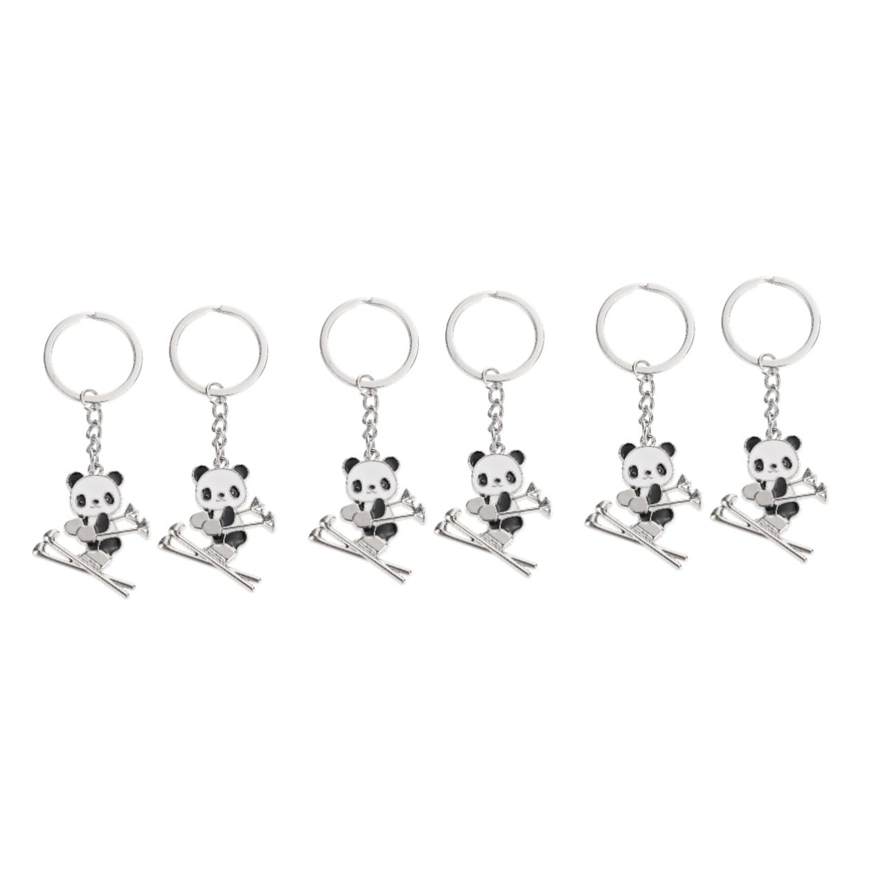 CALLARON4 Pcs Ski Keychain Panda Bag Key Ring Hanging Key Adornments Cartoon Key Chain Winter Keychain 2022 Ice Skates Key Ring Handbag Pendant Charms Car Trim Girl Zinc Alloy Accessories