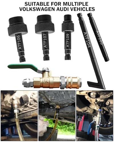 Image of Transmission Automatic Fluid Oil Filling Filler Adapter Include Metal Dispenser with Shut Off Valve Compatible with VW Audi 09G 01J 722.9 CVT DSG ATF Benz 722.9