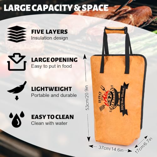 Bolsa aislante para carne BBQ Whaline con asa 21 pulg miniatura 2