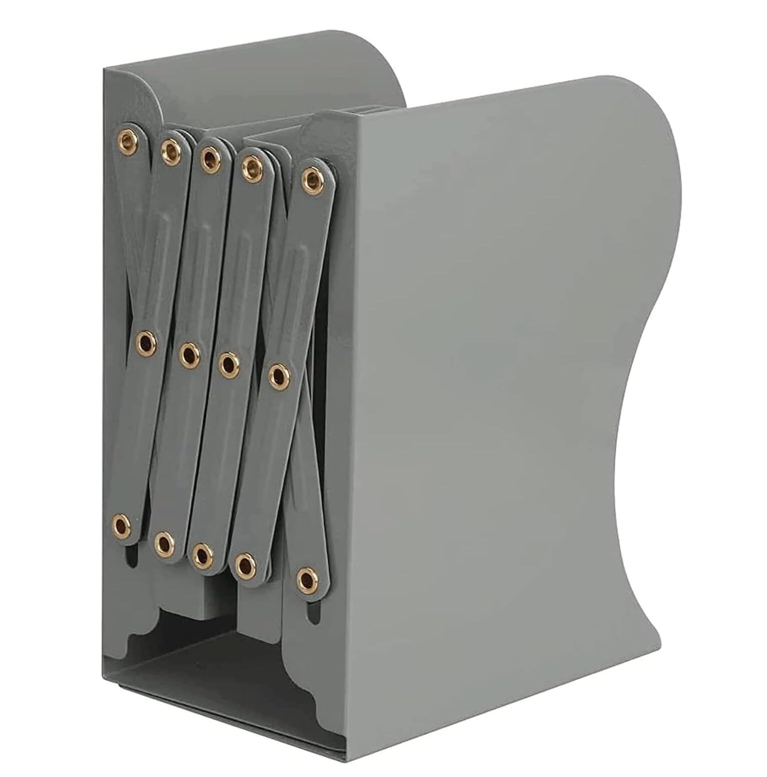 Sujetalibros para Casa Oficina Escuela Tapones de Libros Metal, sujetalibros retráctiles Alta Resistencia, Gran Capacidad, Antideslizantes, Divisor Archivos Escritorio, Decorativos(Grey)