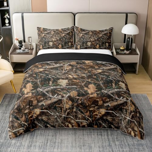 Feelyou Ensemble literie camouflage arbre King