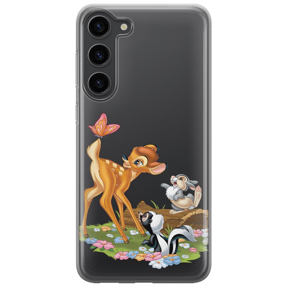 ERT GROUP mobile phone case for Samsung S23 original and officially Licensed Disney pattern Bambi & Friends 002 optimally adapted to the shape of the mobile phone, partially transparent