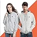 COLCHAM Heated Hoodie Soft Fleece with Battery and Charger Gray M