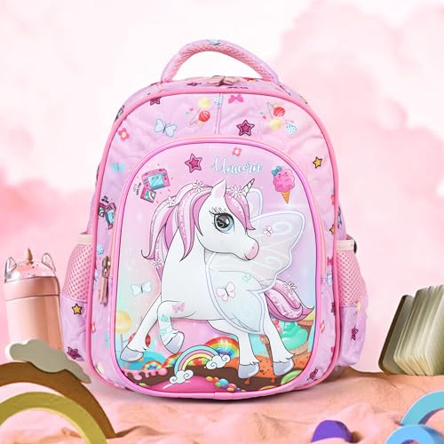 Image of Disney Kids School Bag /Cartoon Printed Causal Daypack /Lightweight Spacious Waterproof Tuition Bag /Backpack for Children /Girls Lightweight, Spacious, Waterproof -12 /15 /17 inches