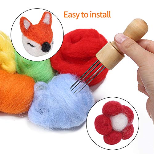 image for Unknown Needle Felting Tool Solid Wood Handle Felt Stitch Punch Tool 6
