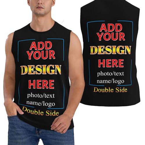 Custom Mens Tank Tops Undershirt Personalized Sleeveless T Shirts for Men with Logo Quick Dry Tops for Workout Gym Running