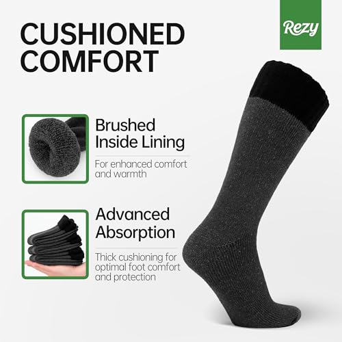 Rezy Cozy Merino Wool Socks - Thick, Warm, and Durable Thermal Socks for Men & Women3