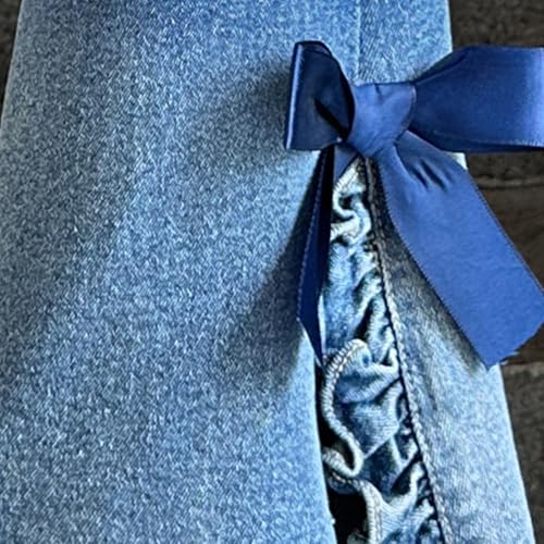 Teen Girls Cute Flare Jeans High Waisted Wide Leg Baggy Denim Pants Stretchy Bell Bottom Y2K Streetwear Trousers4