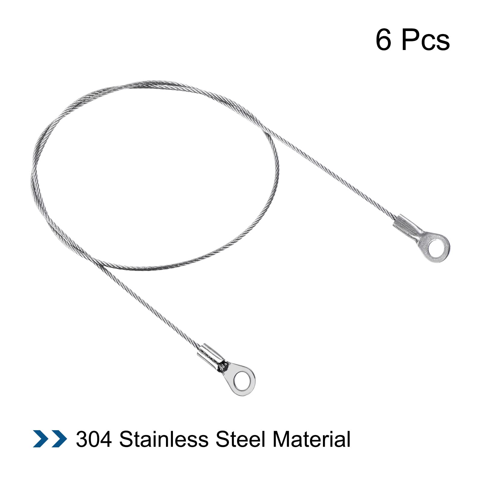 PATIKIL Stainless Steel Lanyard Cable 1.5mmx50cm, 6 Pack Eyelets Ended  Security Wire Rope - Amazon.com