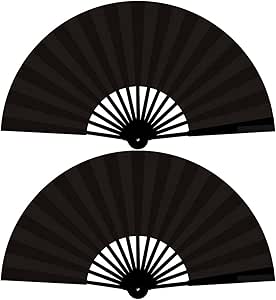 Amazon.com: LAOTTRE Folding Ladies Hand Fans Fabric Fold Fan ...