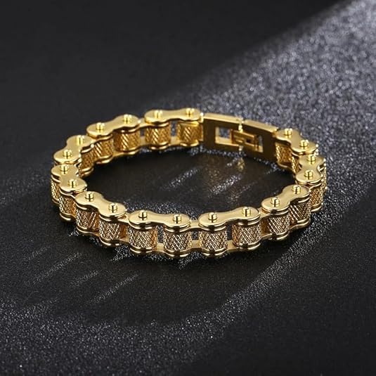 Generic 18k Gold Cuban Men's Bracelet, Fashionable Tough Guy Style, Hip-Hop Bracelet, Suitable for Holidays4