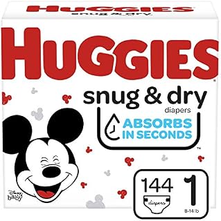 Huggies Snug & Dry Baby Diapers, Size 1, 144 Ct
