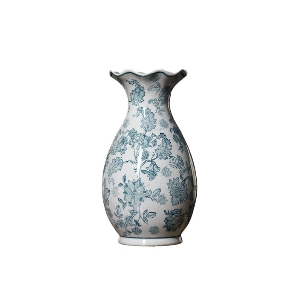 EINES Ceramic Vase Office Hydroponic Flower Device Chinese Retro Home Arrangement Ornaments(B)