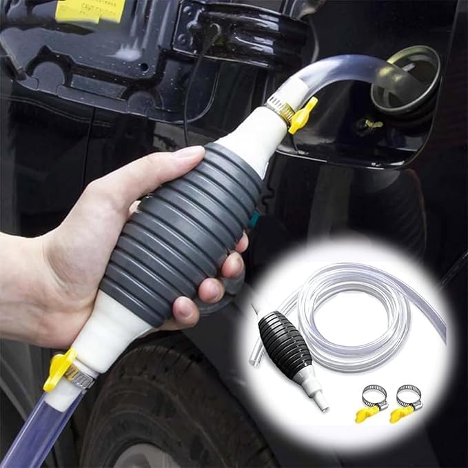 Tortoise zone Universal Portable Manual Fuel Pump Manual Oil Pump Oil Absorber Hand Fuel Pump Car Fuel Tank Sucker,Hand Syphon Hose Pump Tool Hand Pump Kit for Boat Motorcycle Tank-image-13