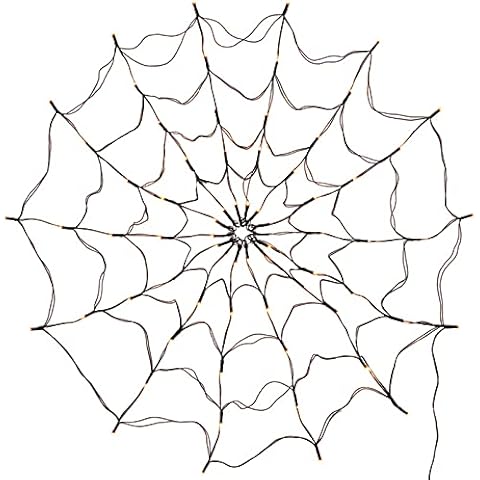 NIUXICH Spider Cobweb Lights,70 LED Halloween Decorations Lights with Spider Waterproof for Party Yard Bar Haunted House Indoor Outdoor (1m) Cover