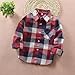 Little Boys Girls Button Down Plaid Shirts Kids Baby Long Sleeve Flannel Collar Dress Shirt (Wine #4, 18-24 Months)