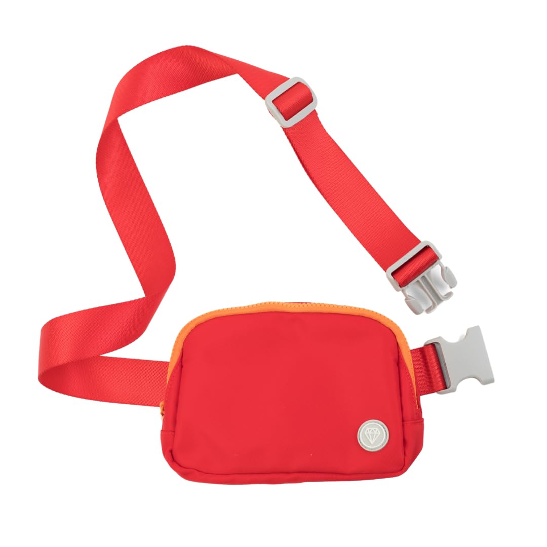 Rubina Anywhere Belt Bag | Crossbody & Chest Bag for Women & Men | Unisex Hip Waist Pack for Hiking, Workout, Running, Travel & Festivals | Adjustable