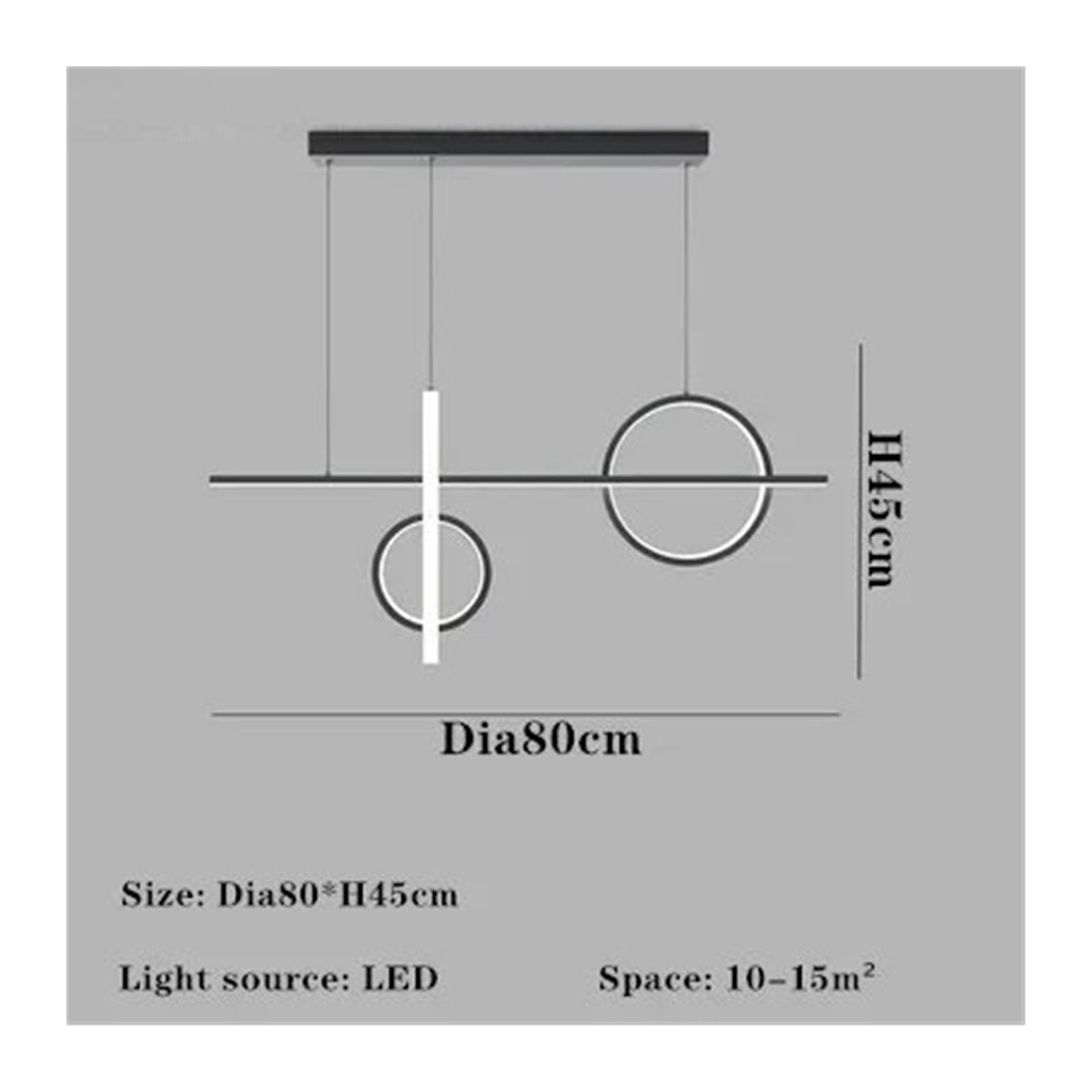 Black Gold LED Restaurant Chandelier Compatible with Bedroom Dining Room Kitchen Furniture Home Decor Indoor Lighting