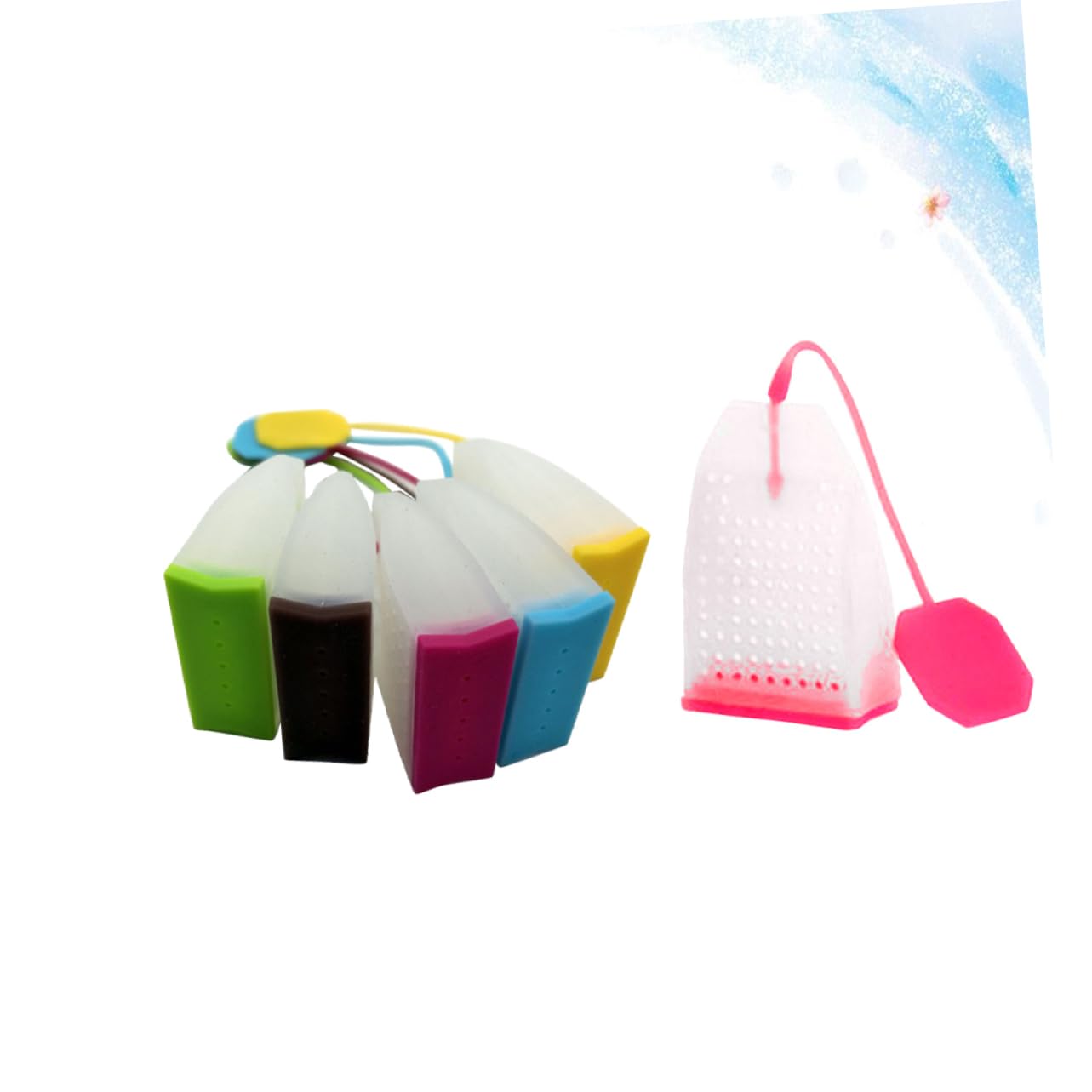 MAGICLULU 3 Juegos De Coladores De Té De Silicona Para Infusiones De Bolsitas De Té Resistentes Al Calor Y Aptos Para Lavavajillas (6 Unidades)