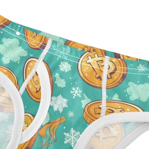 KLL Flying Bitcoins and Snowflakes Boys Toddler Cotton Nighttime Underwear Cute Children Panties4