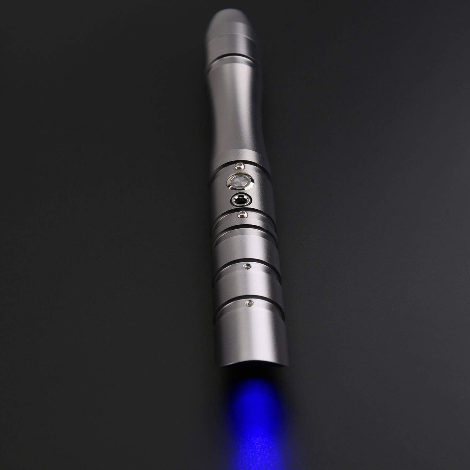 X-TREXSABER Upgrade Force FX Lightsaber, Frosted Aluminum Alloy Hilt, 12 RGB LED with 6 Sound Fonts Blaster Sound, Heavy Dueling with Flash on Clash and Waving Sound,7/8 inch Blade -- 028-1 (Gray)