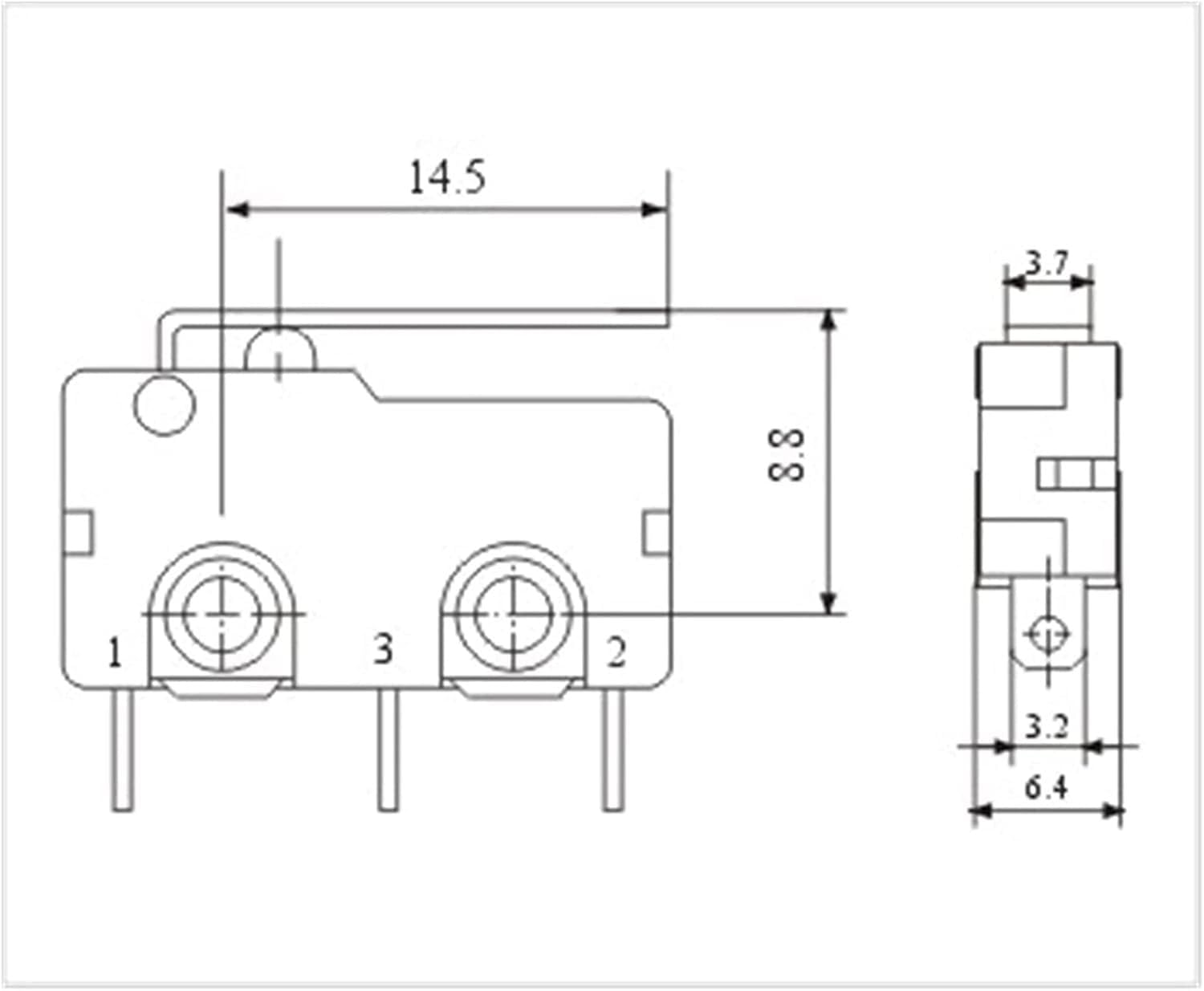 Interruptor de encendido, botón, 100 unidades, interruptor de límite, 3 pines, N/ON/C, completamente nuevo, 5 A, 250 V CA, KW11-3Z, microinterruptor