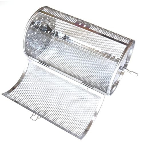 Yardwe Asador De Parrilla Para Barbacoa Jaula A La Parrilla De Acero Inoxidable Cesta Para Parrilla Rodante Para...