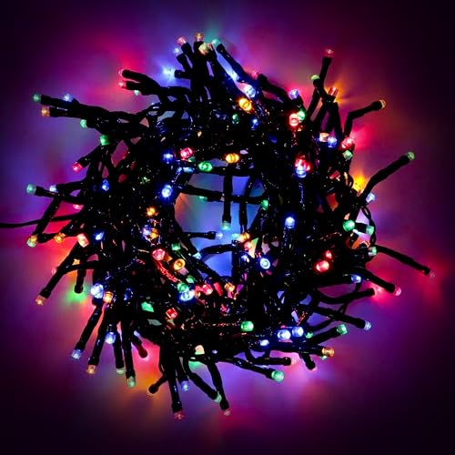 EcoNour Christmas Tree Cluster Lights - 480 LED - Multi-Color - 6 Hours Timer, 8 Lighting Modes, Plug-in, Waterproof for Indoor & Outdoor Use - 4.8m Lit Length