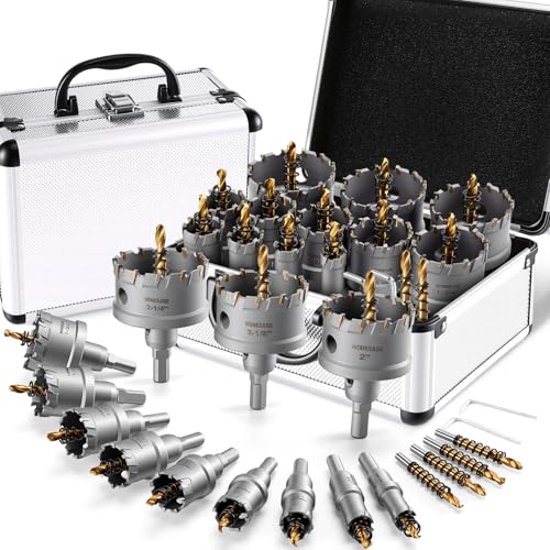 18 PCS TCT Carbide Metal Hole Saw Kit 5/8 to 2-1/8 with Case
