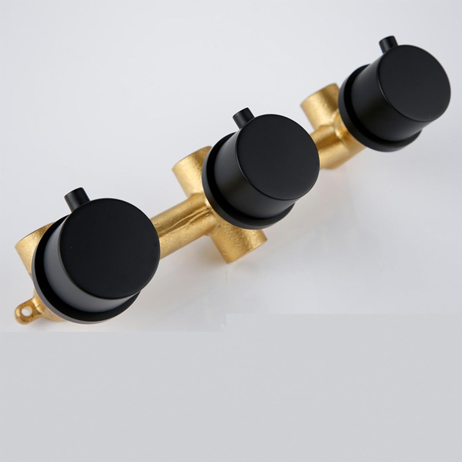 Shower Valve Brass Shower Valves Wall-Mounted Black Shower Control Valve Kit with Round Knob Shower Faucet Valve 2 Way Split