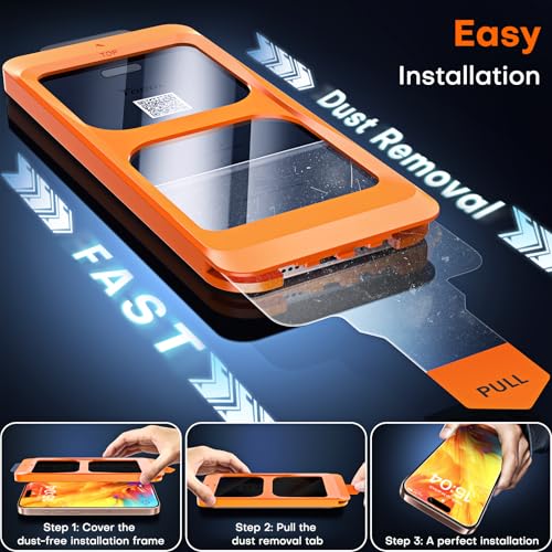 Image of TOCOL for iPhone 16 Pro Privacy Screen Protector 6.3-Inch True 25Anti Spy 9H+ Hardness Tempered Glass for Full Coverage Easy Installation 2 Pack