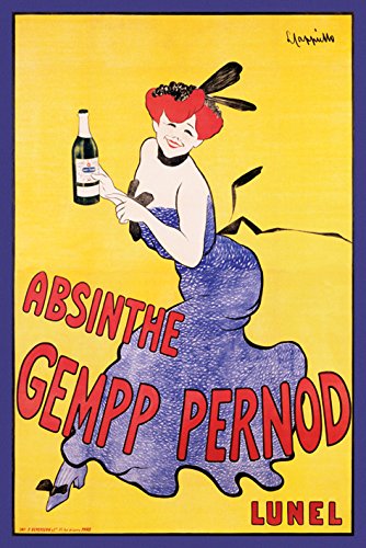 Affiche Absinthe Gempp Pernod impression art rétro haut de gamme 61x91