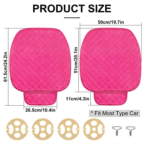 Image of surpassme Car Seat Covers Universal Seat Covers for Car Accessories with Storage Pockets, Car Front Seat Covers and Rear Bench Coverfor Automotive, SUV, Truck, and Van(Pink)