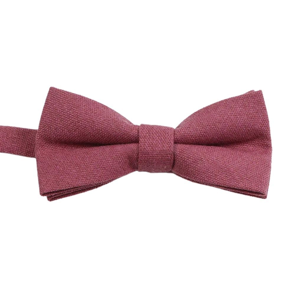 Children's Kids Boys Luxury Cotton Elasticated Bow Tie (Muted Mauve)