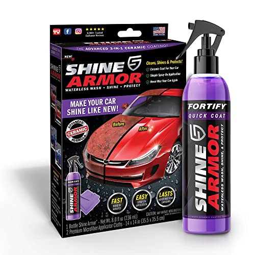 Shine Armor Fortify Quick Coat Rev&ecirc;tement c&eacute;ramique Cire Voiture - 3 in 1 Polish Voiture Hydrophobe, Lavage sans eau, Brillent - (8oz)