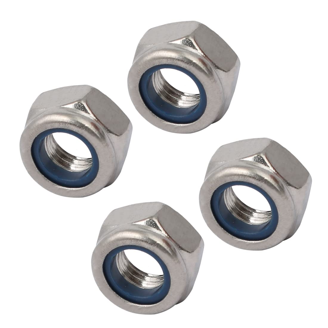 25 Dadi Autobloccanti M8-1.25 Con Inserto Nylon - Esagonali, Zincati Gialli