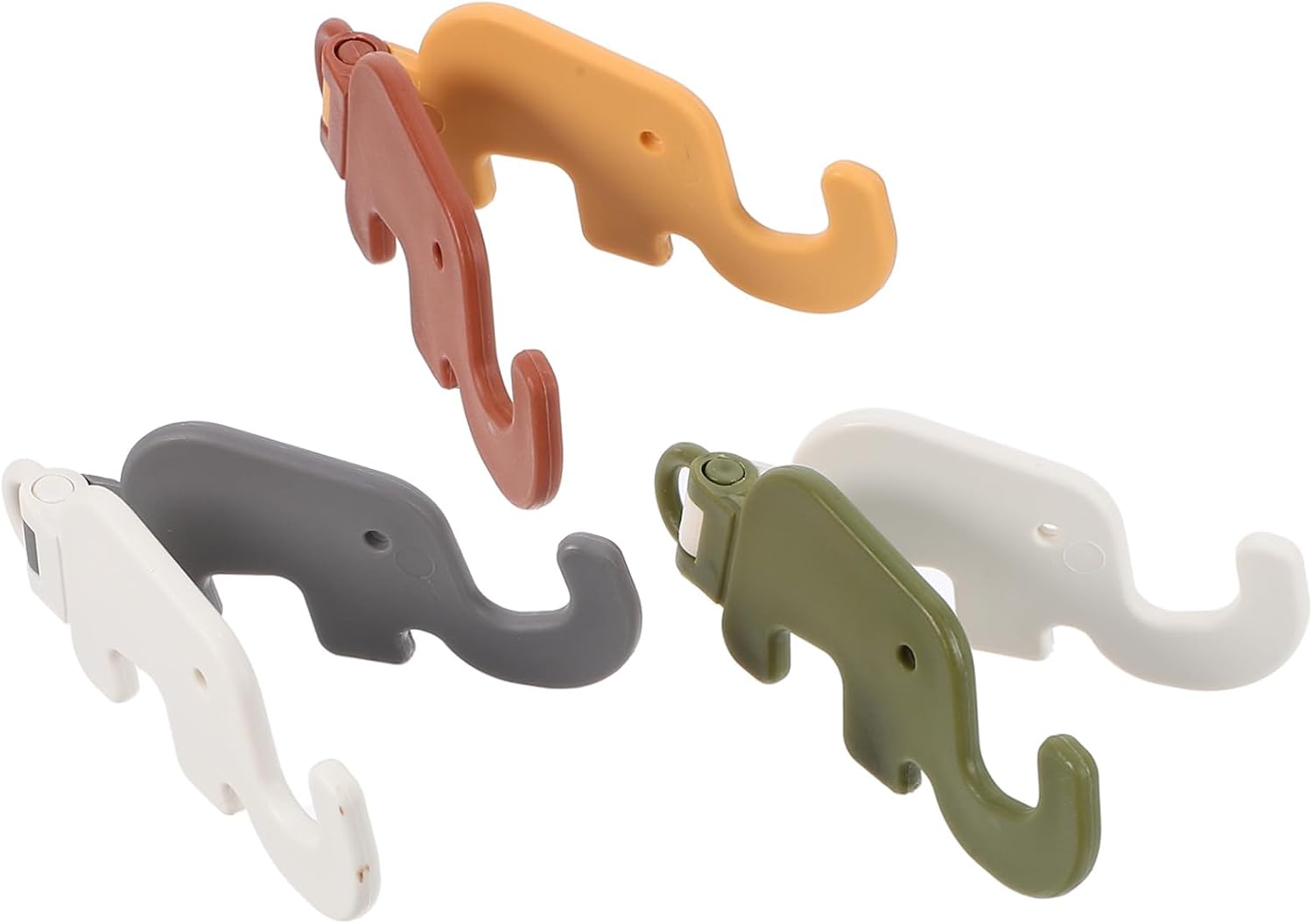 LALAFINA 3pcs Mini Folding Elephant Phone Holder Stand Cute Cartoon Design Portable Desktop Smartphone Holder Multi-Purpose Miniature Furniture for Boys and Girls Room Office Home Decor
