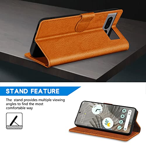 Image of ZZXX for Google Pixel 7 Pro Wallet Case Magnetic Closure 6.7 inch,Brown