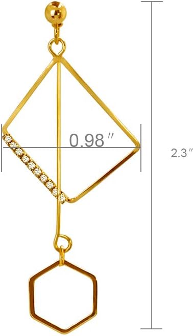 Mismatch Asymmetry Abstract Irregular Geometry Drop Dangle Earrings Sparkling Rhinestone Long Chain Pendant Earrings for Woman - Image 3
