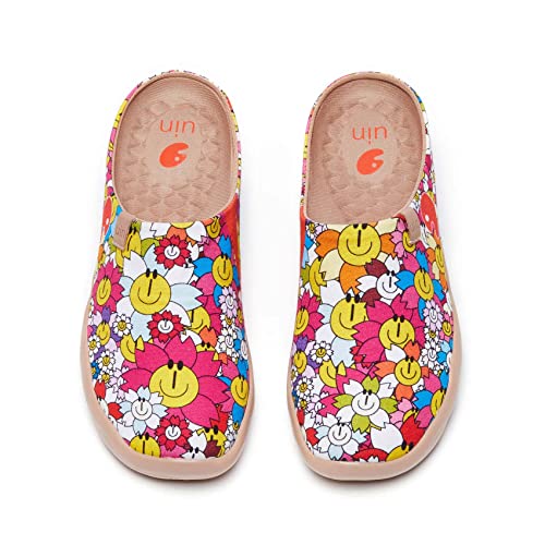 Image of UIN Slipper Woman Travel Art Painted Shoes Wide Toe Casual Home Slip On Mules Malaga