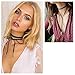 Girls Handmade Long Black Velvet PU Leather Chain Stretch Tattoo Choker Elastic Tassel Necklaces