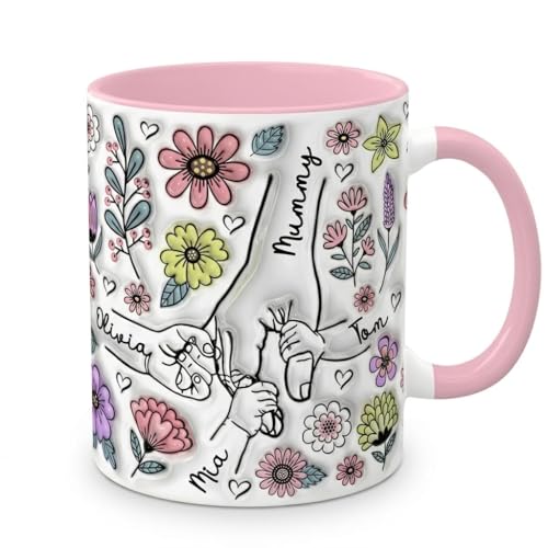 Taza personalizada para mamá con nombres de niños miniatura 1