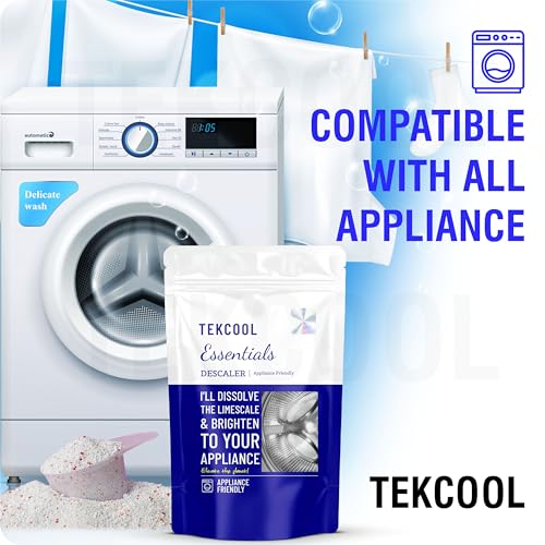 Image of TEKCOOL Washing Machine Cleaner, Descaler for Washing Machine Front Load and Top Load, Washing Machine Cleaning Powder, Descaling Powder for Washing Machine (Blue, Pack of 4).