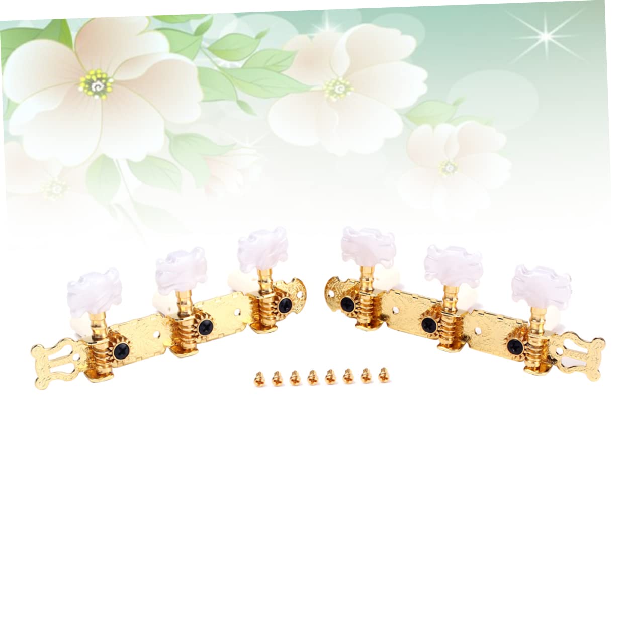 Toyvian 3paia Tuning Pegs Per Chitarra Con Testa Fiori Meccaniche Per Accordatore Per Chitarra e Acustica