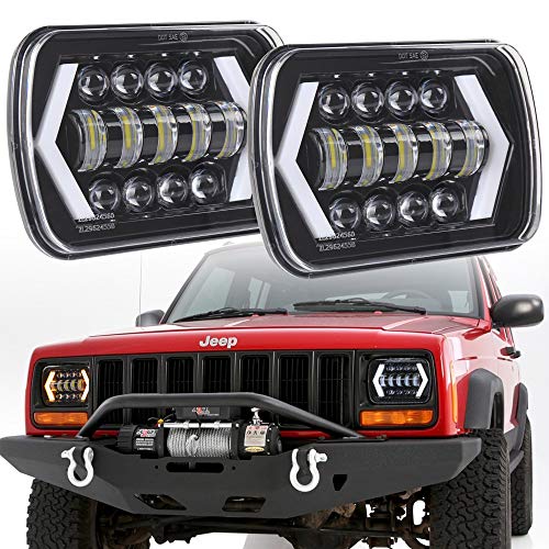 7x6" inch Halo LED Headlights, OVOTOR 5x7 inch Square LED Headlamp with Arrow